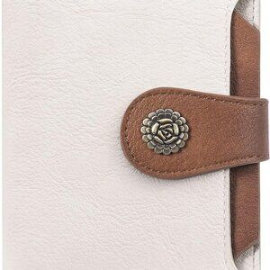 Women’s RFID Blocking Leather Wallet Compact Trifold Zipper Coin Purse